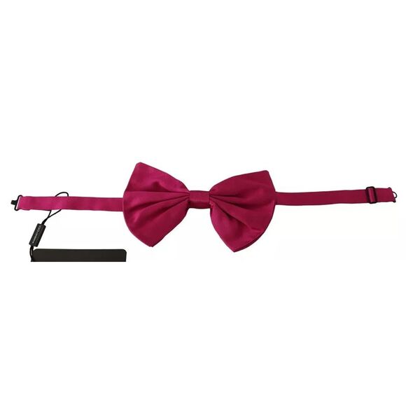 Dolce & Gabbana Pink Silk Adjustable Neck Bow Tie Men's Men